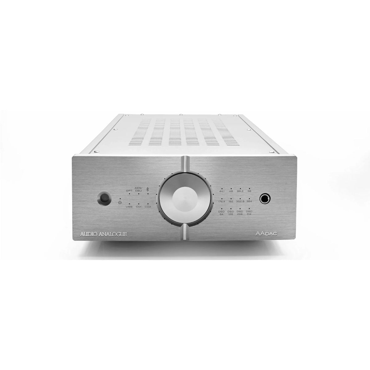 An image of Audio Analogue's AADAC digital to analogue converter in silver, with BT