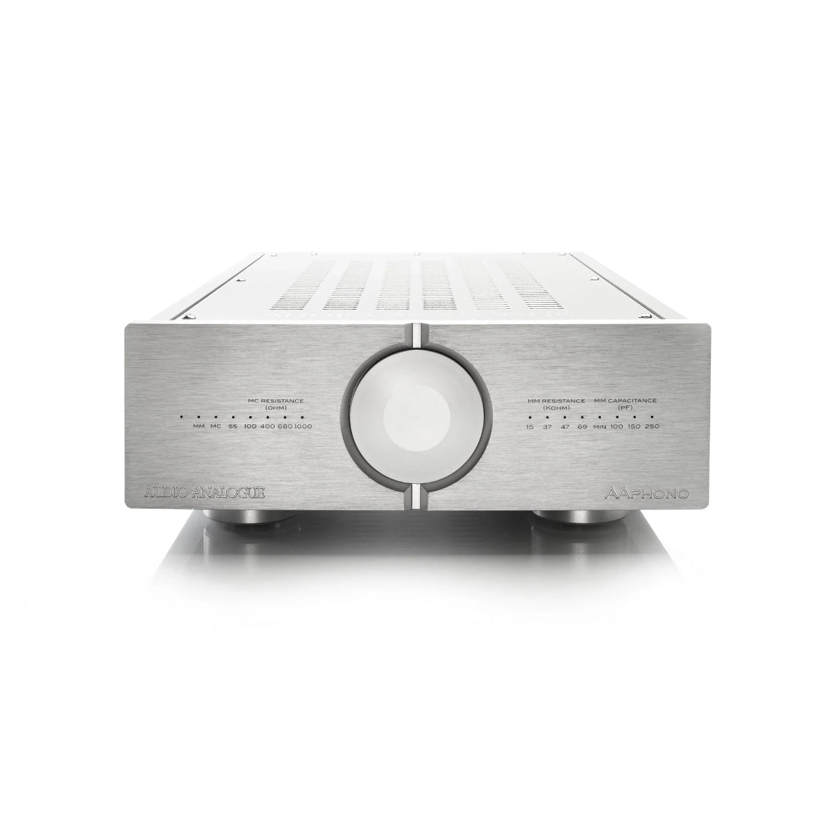 An image of Audio Analogue's AAphono preamplifier in silver finish.