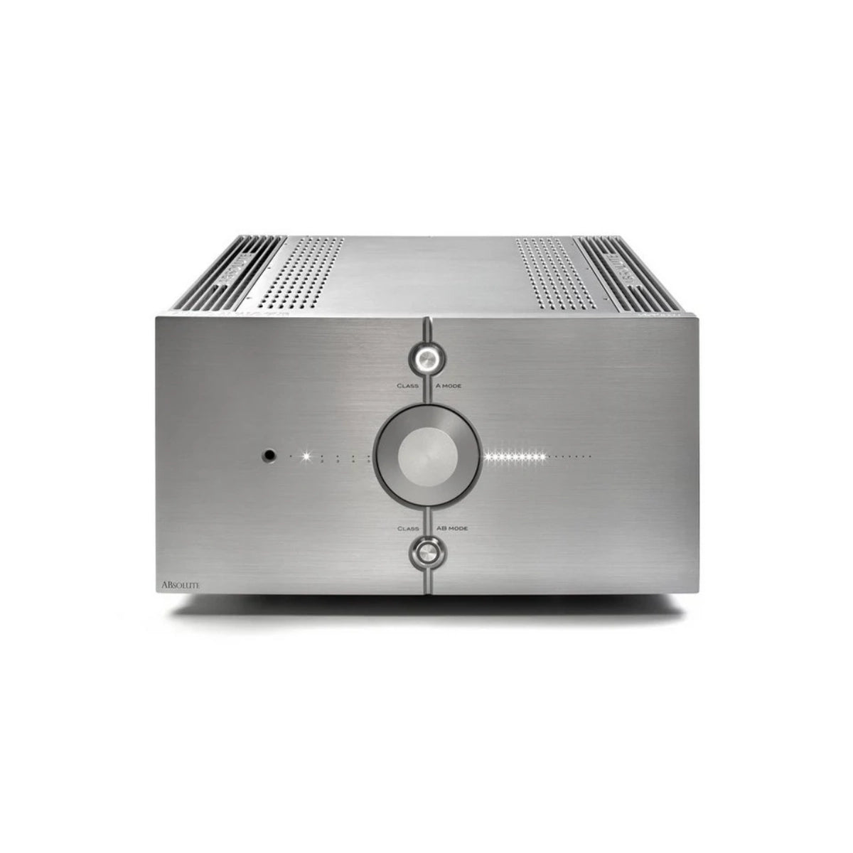 An image of Audio Analogue's Absolute 50w pure class-a integrated amplifier in silver finish.