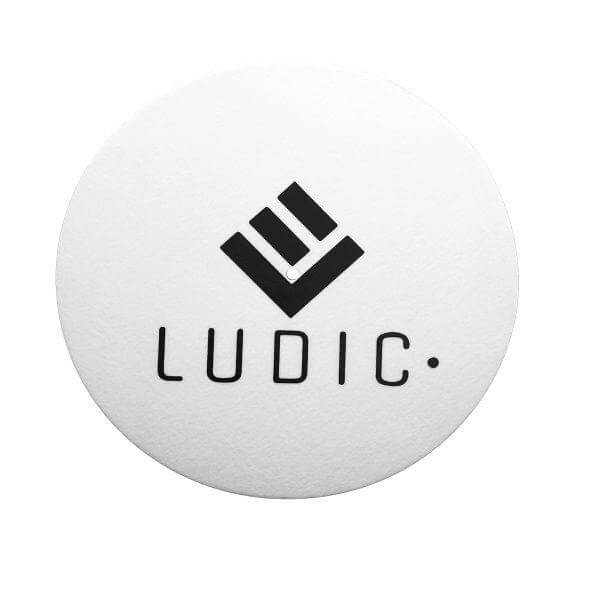 Ludic Anti-static Logo Felt Slipmat White Nostatic
