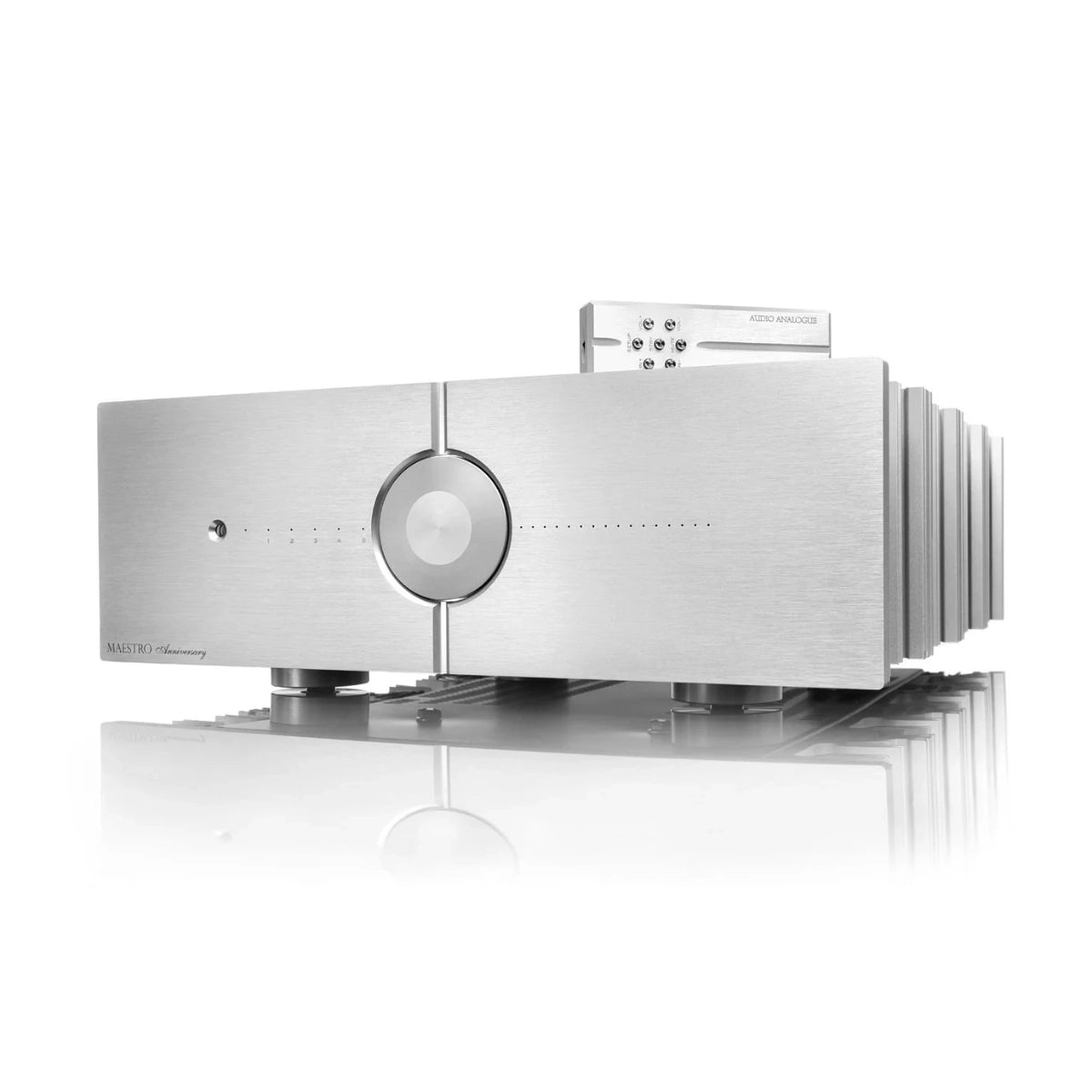 An image of Audio Analogue's Maestro 150W Integrated Amplifier in silver finish, RR version.