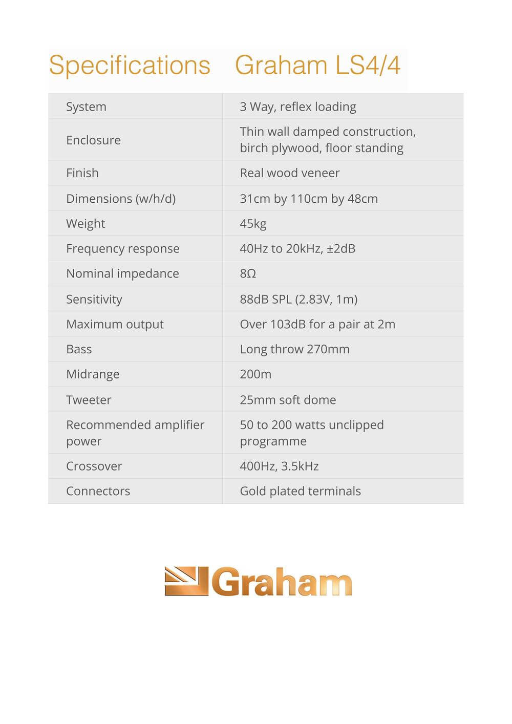 Graham Audio LS4/4F Floorstanding Loudspeaker