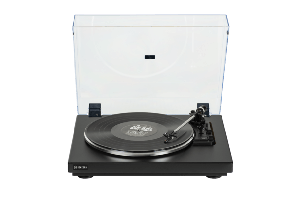 rekkord audio f300 turntable with open cover