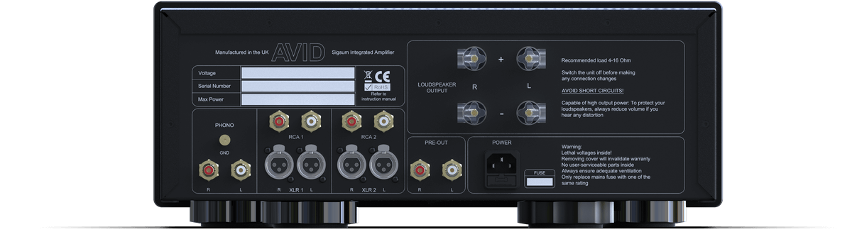 AVID SIGSUM™ Integrated Amplifier - Black or Silver