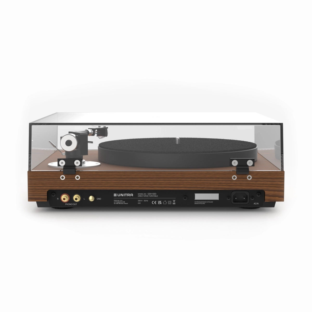 Unitra GSH-630 Fryderyk Direct-Drive Turntable (Black and American Walnut)