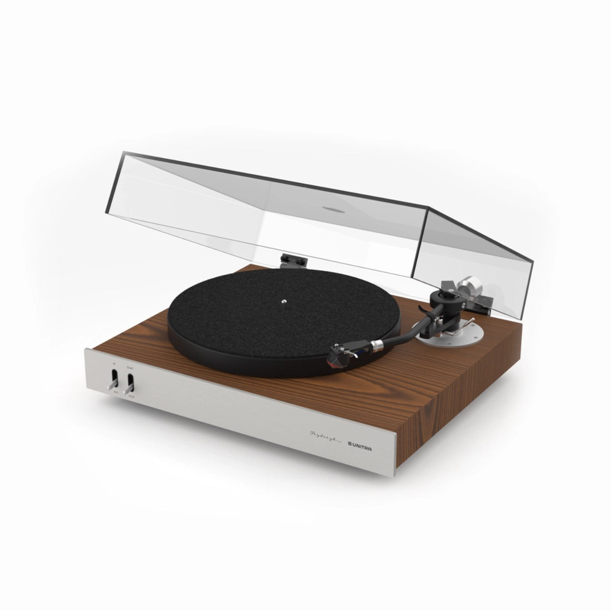 Unitra GSH-630 Fryderyk Direct-Drive Turntable (Silver and American Walnut)