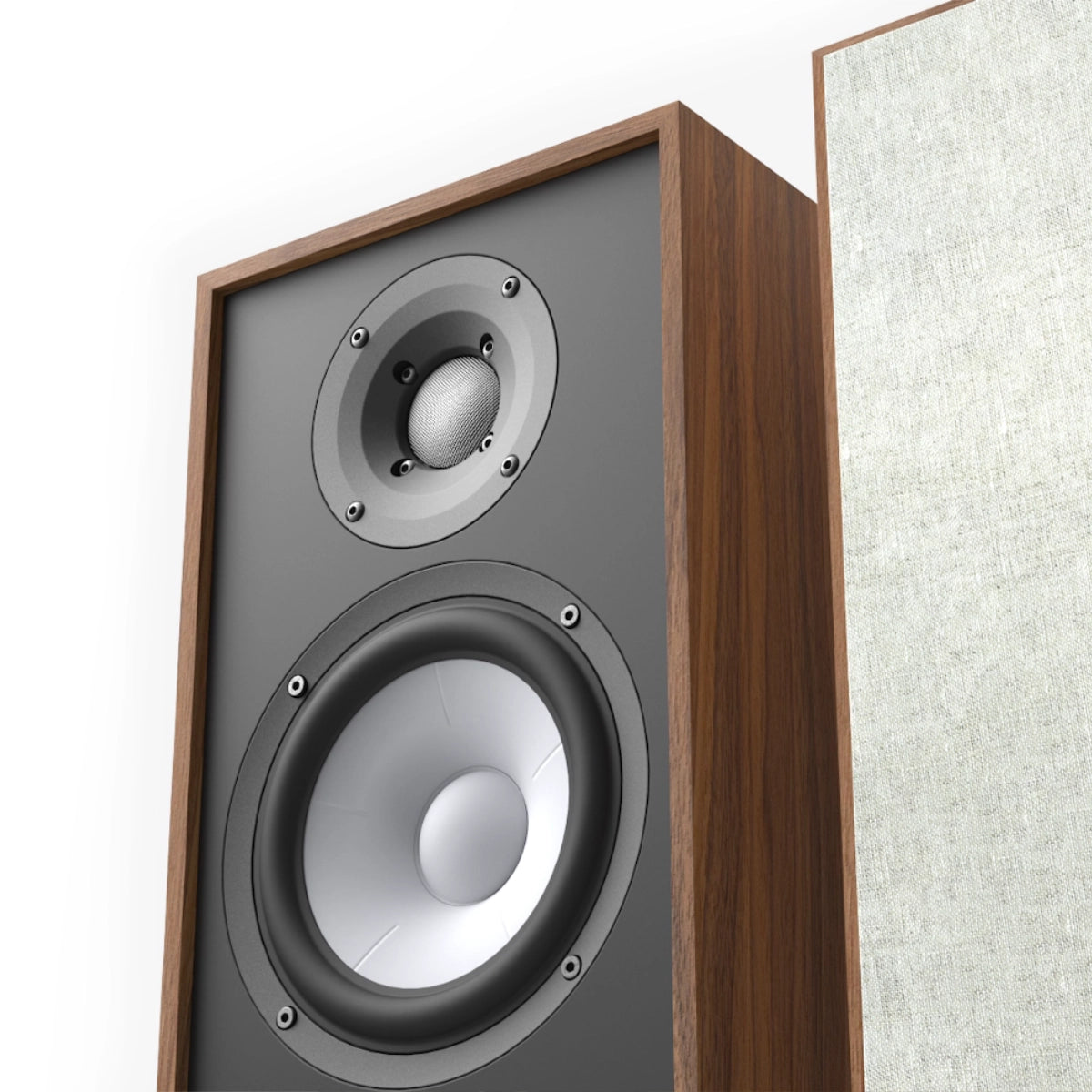 Unitra ZGB-401 Bookshelf Speaker Set (Linen and American Walnut)