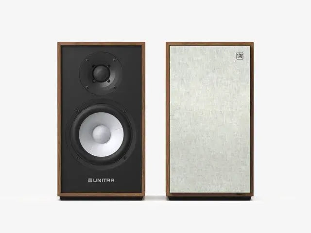 Unitra ZGB-401 Bookshelf Speaker Set (Linen and American Walnut)