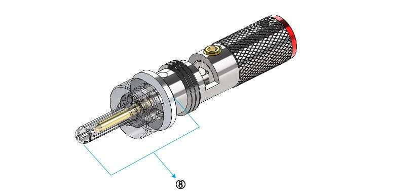 Furutech CF-202-NCF-PLUS (R) Banana Plug α-Copper Conductor (Set of 2)